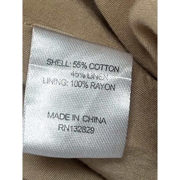 Majorelle Linen Cotton Pull On Neutral Beige Pants Floral Lagenlook Size M Beach - Picture 8 of 12